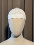 White Kufi hand knitted