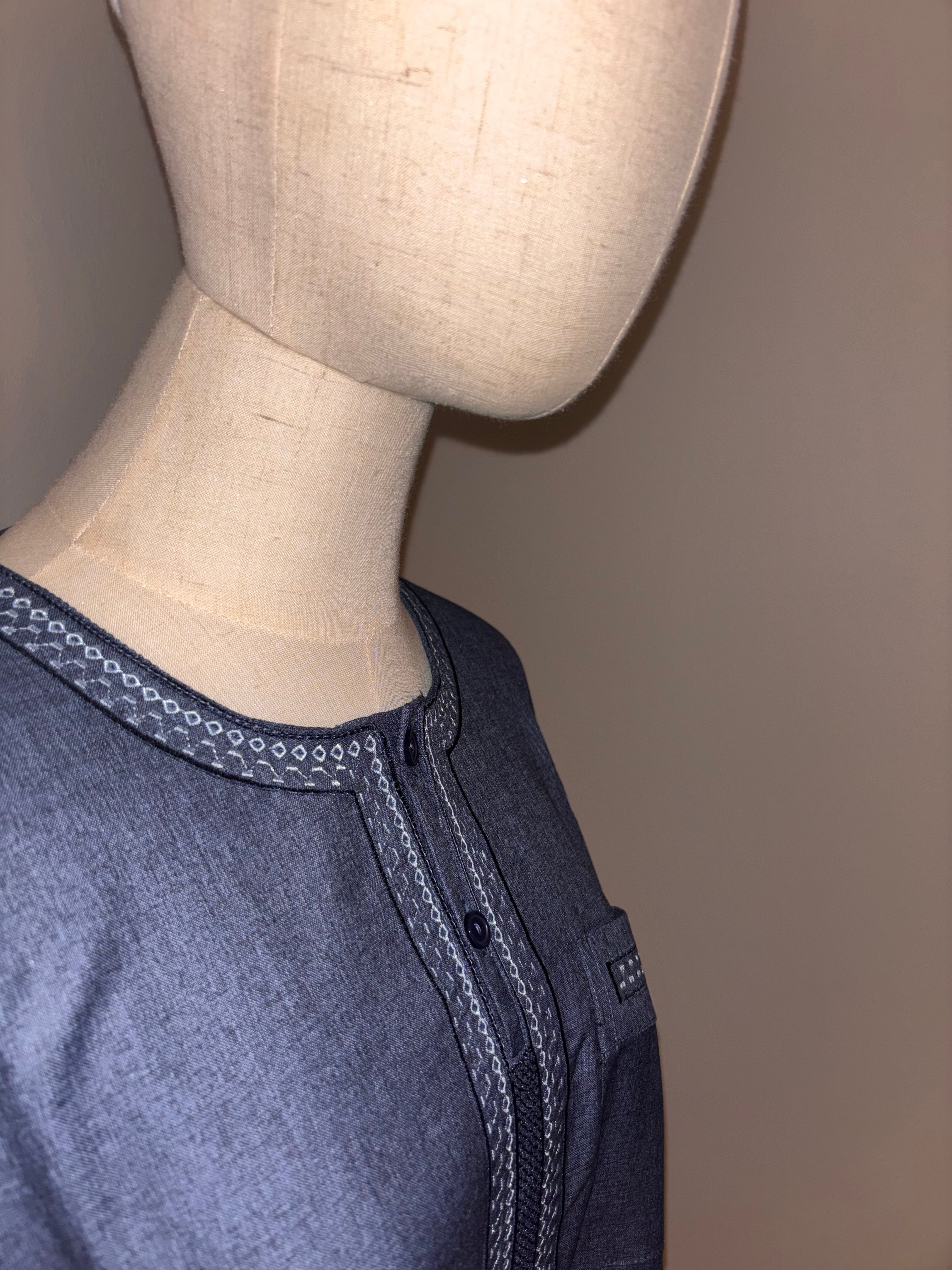 Midnight Blue Short Sleeve Thobe – Blue