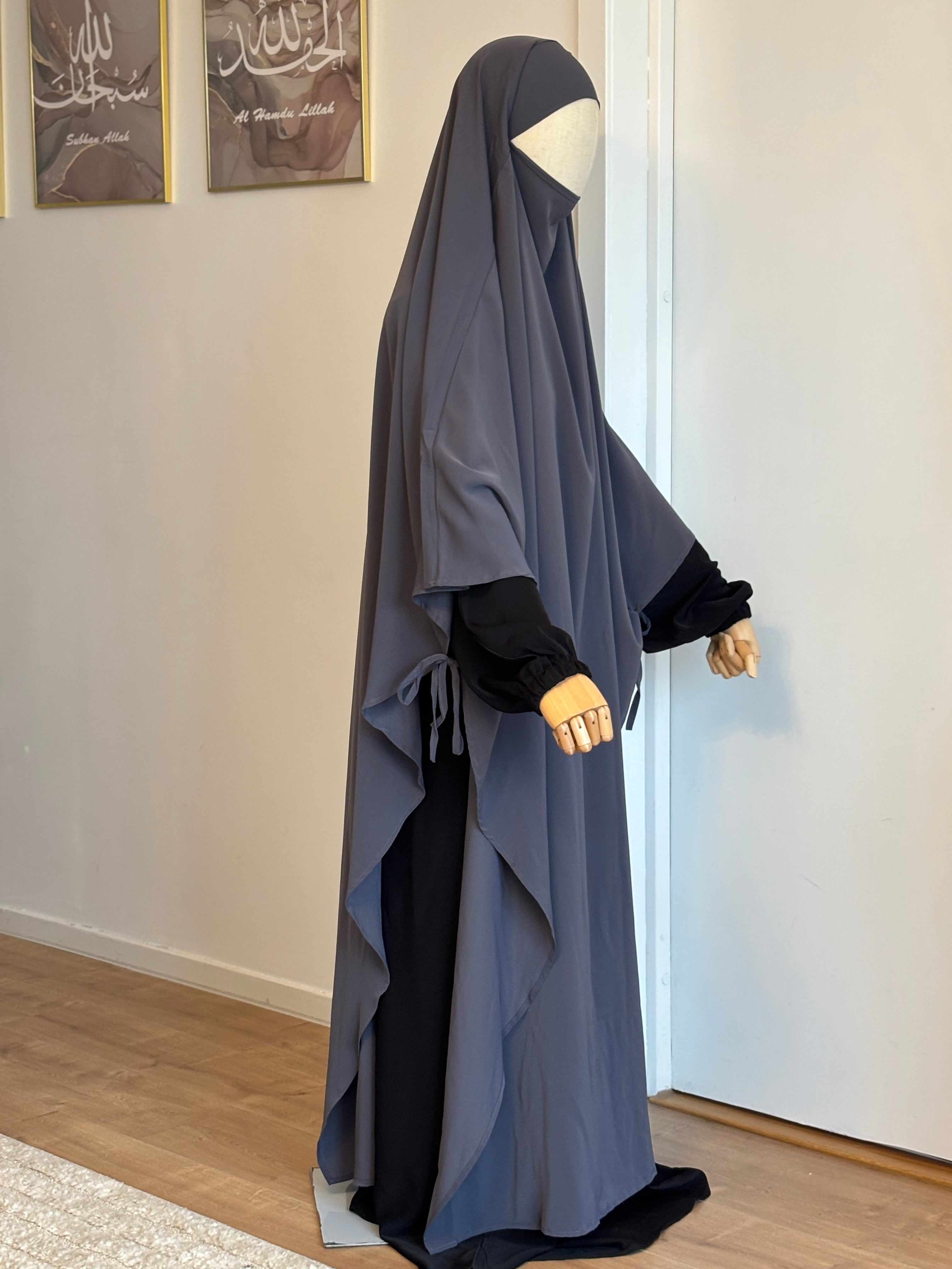Layali Flow Khimar Dark grey