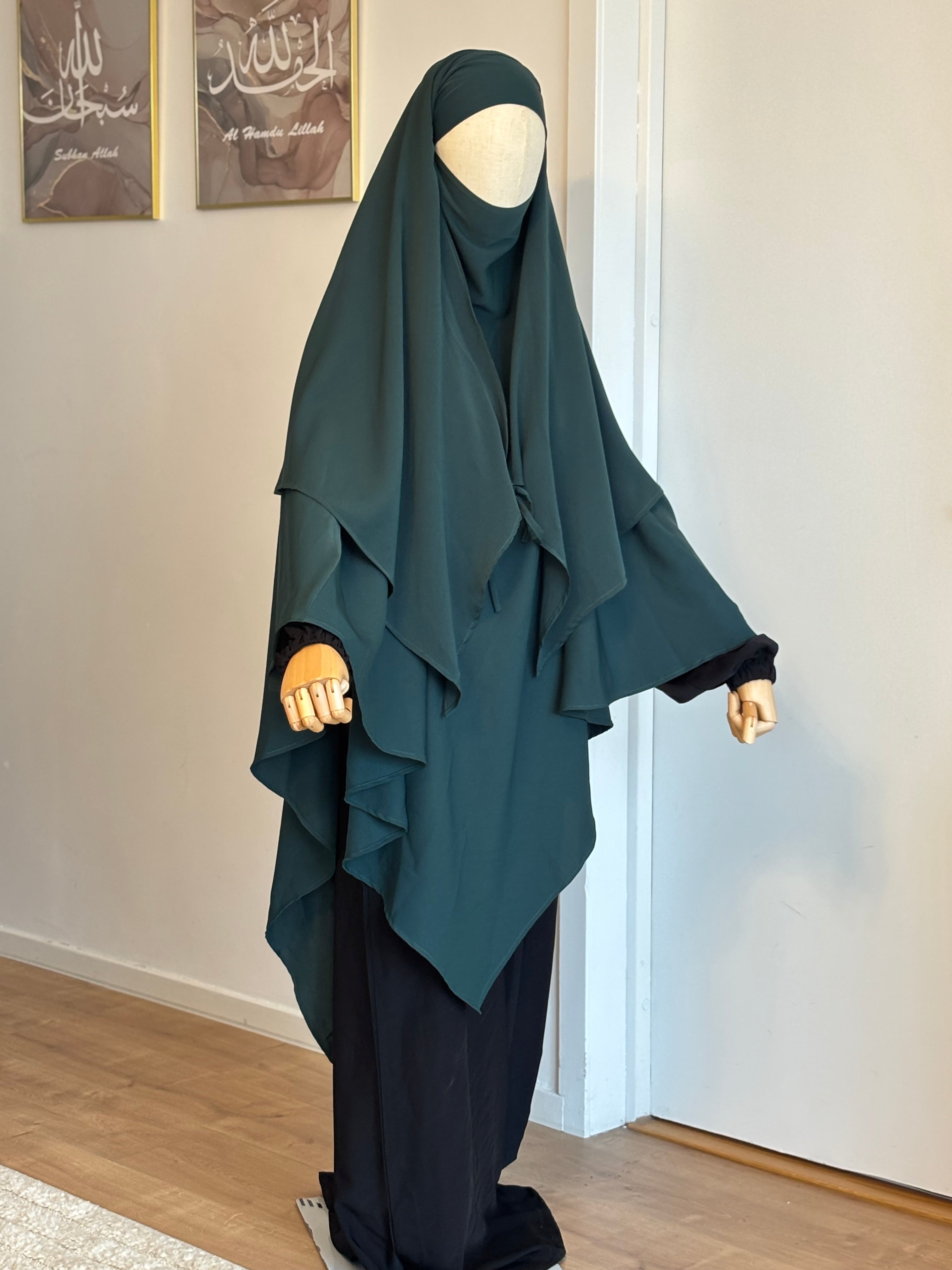 Dark green Safa khimar